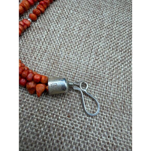 Jay King Desert Rose Trading 925 Sterling Spiny Oyster & Coral Necklace - Picture 6 of 10